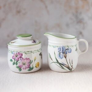 Studio Nova Garden Bloom Sugar Bowl Creamer Set Vintage Y2372 Thailand